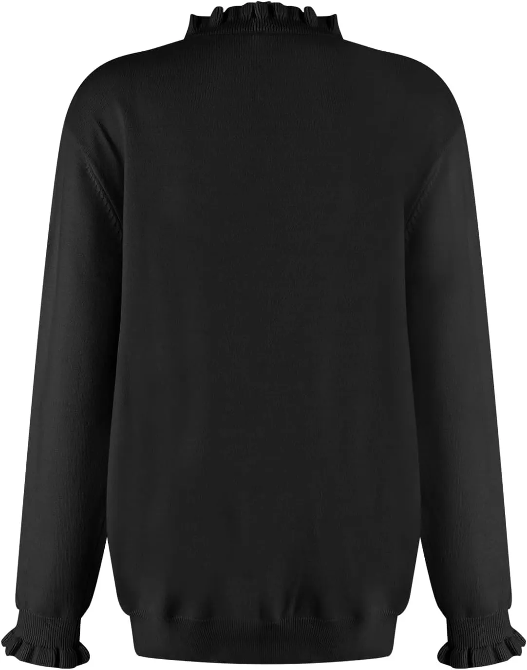 2024 Womens Sweaters Fall Winter Outfits Long Sleeve Button Down Ruffle Knitted Pullover Casual V Neck Jumper Tops