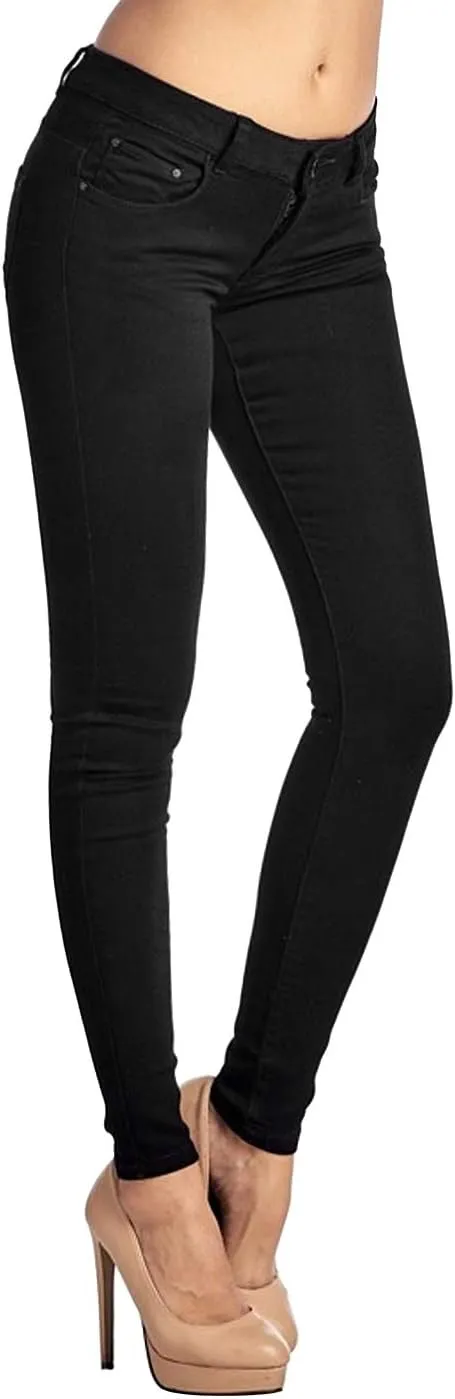 2LUV Women's Stretchy 5 Pocket Skinny Color Uniform Pants