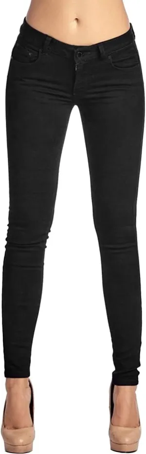 2LUV Women's Stretchy 5 Pocket Skinny Color Uniform Pants