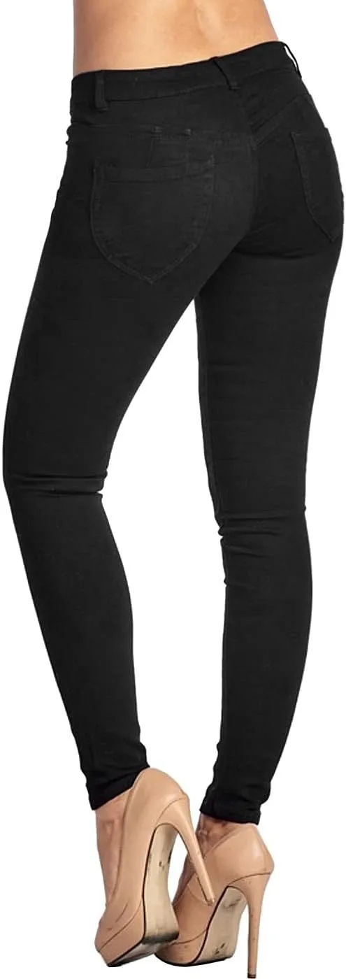 2LUV Women's Stretchy 5 Pocket Skinny Color Uniform Pants