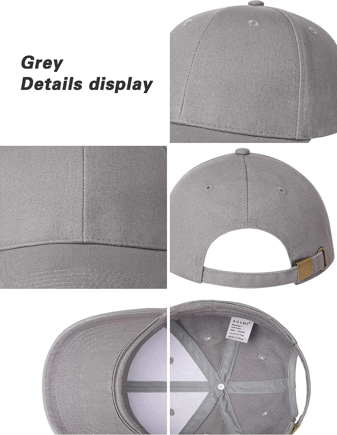 3 Pack Plain Cotton Strapback Baseball Hat Adjustable Low Profile Blank Team Ball Caps for Men Women