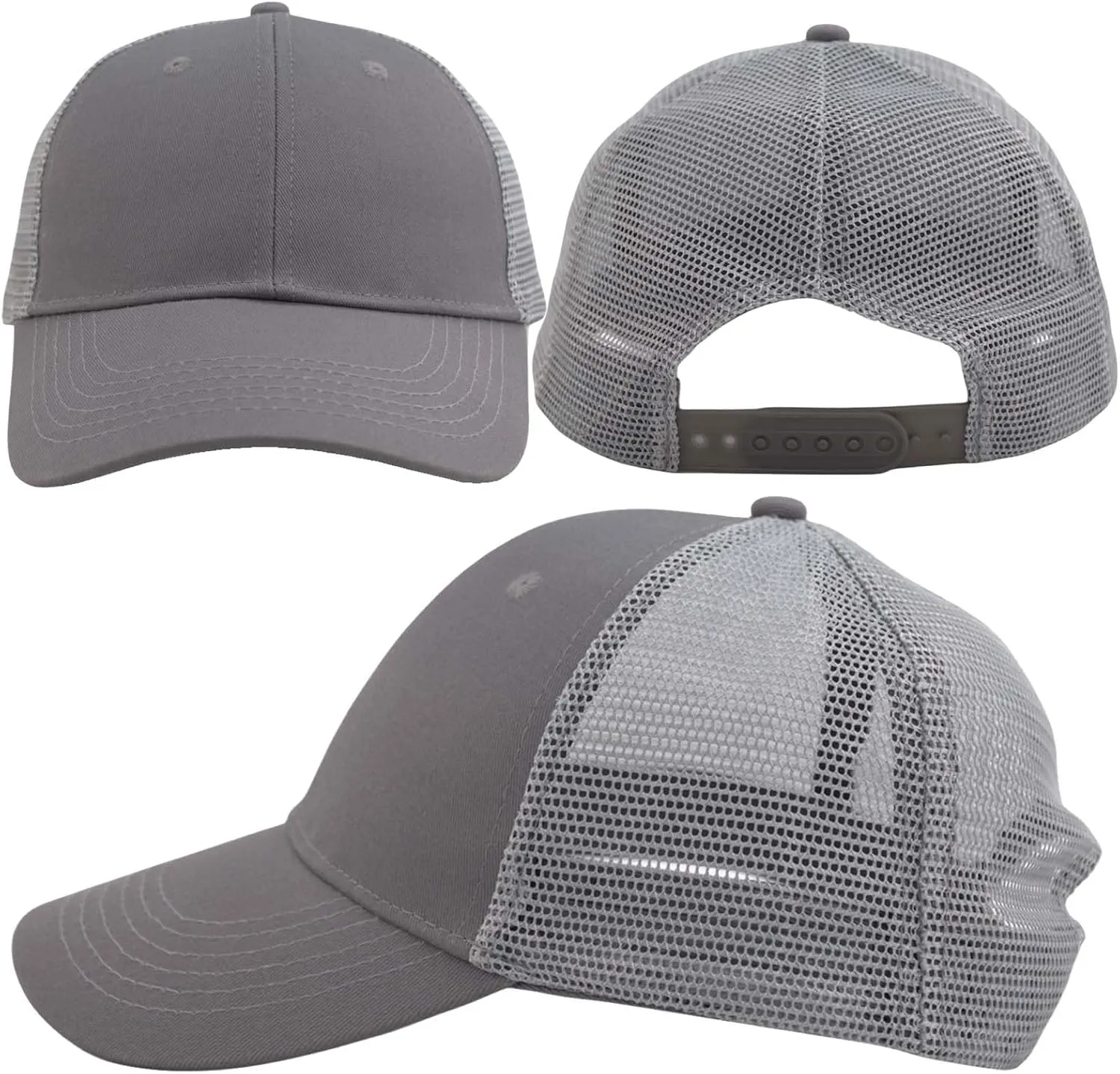 3 Pack Plain Cotton Strapback Baseball Hat Adjustable Low Profile Blank Team Ball Caps for Men Women