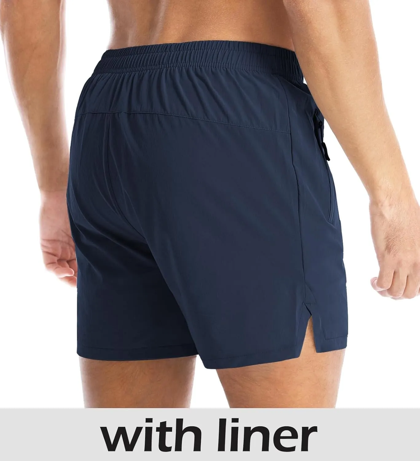 Aolesy Men's Gym Shorts Linerless & Liner - 5" Quick Dry Workout Running Shorts with Zip Pockets Sports Athletic Shorts