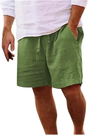 Athletic Shorts for Men Sports Shorts Beach Shorts Casual Cotton Linen Shorts 5 Inch Inseam Shorts Men Mens Stretch