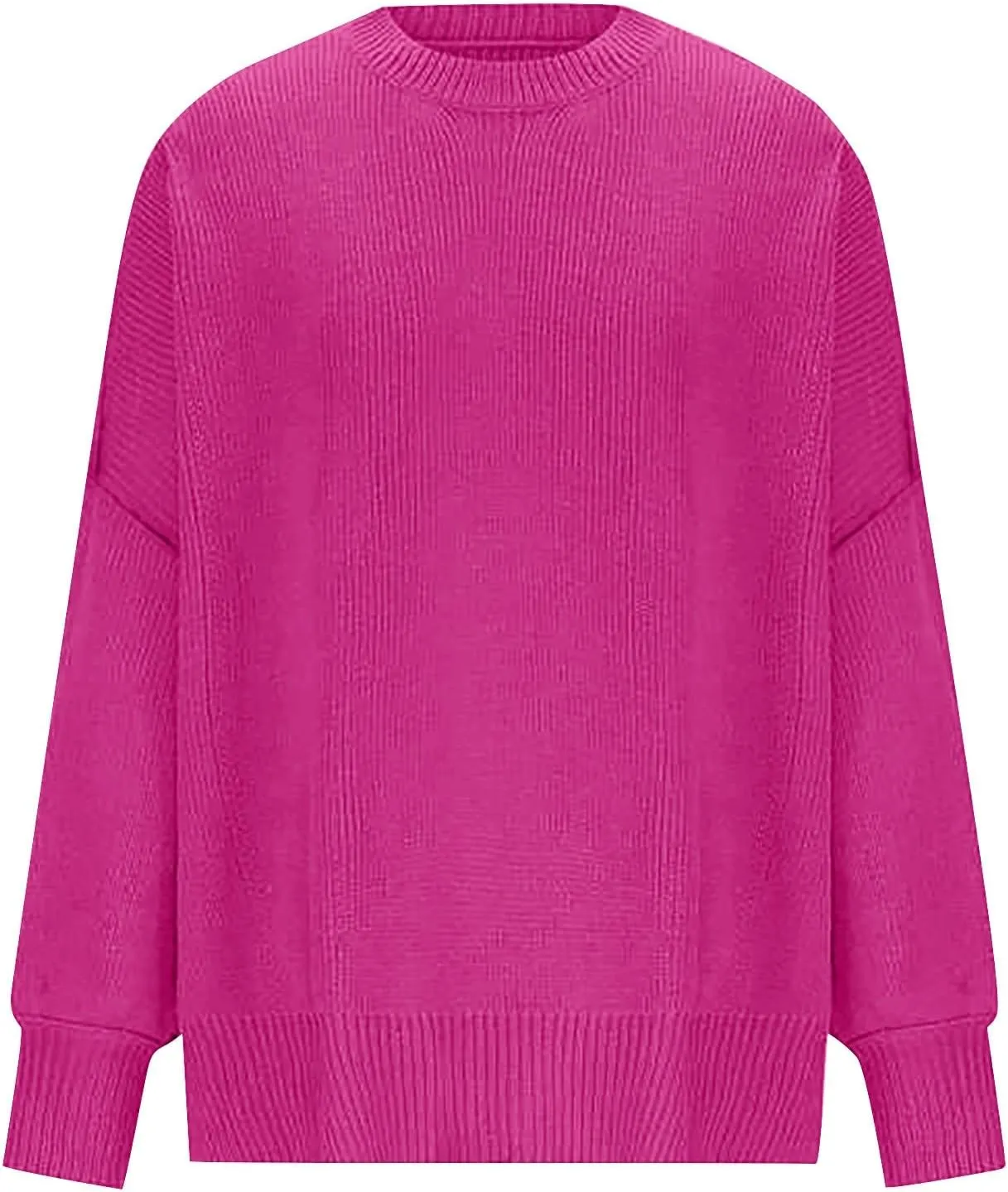 Batwing Sweaters for Women Oversize Cable Knit Pullover Solid Color Jumper Sweatshirt Side Split Tops Fall Sweaters