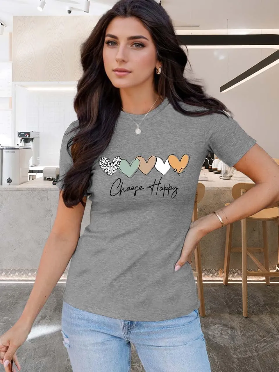 Be Kind T Shirts Women Graphic Blessed Teacher Shirt Short Sleeve Inspirational Heart Print Graphic Tees