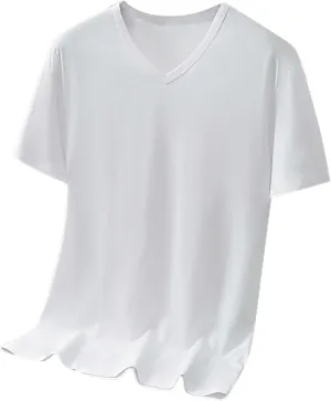 Big and Tall Shirts for Men Casual V Neck Short Sleeve T Shirts Plus Size Loose Summer Tee Tops Comfy Cotton T-Shirts