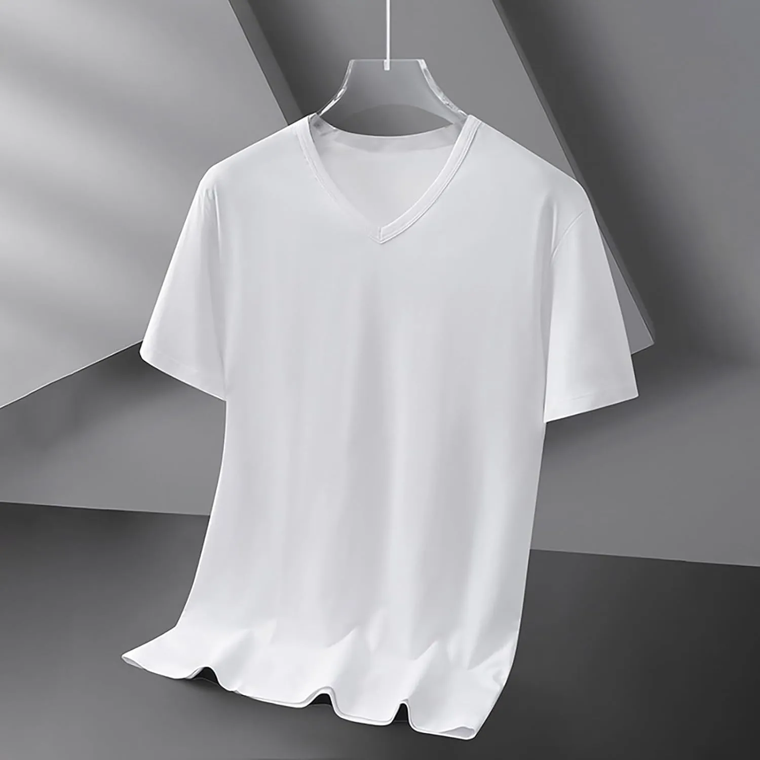 Big and Tall Shirts for Men Casual V Neck Short Sleeve T Shirts Plus Size Loose Summer Tee Tops Comfy Cotton T-Shirts