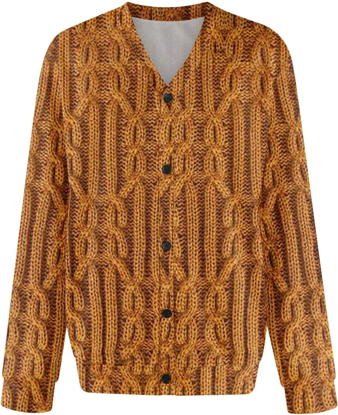 Cardigan Sweater for Men Knitted Long Sleeve Sweaters V Neck Button up Sweaters Classic Tops Casual Pullovers