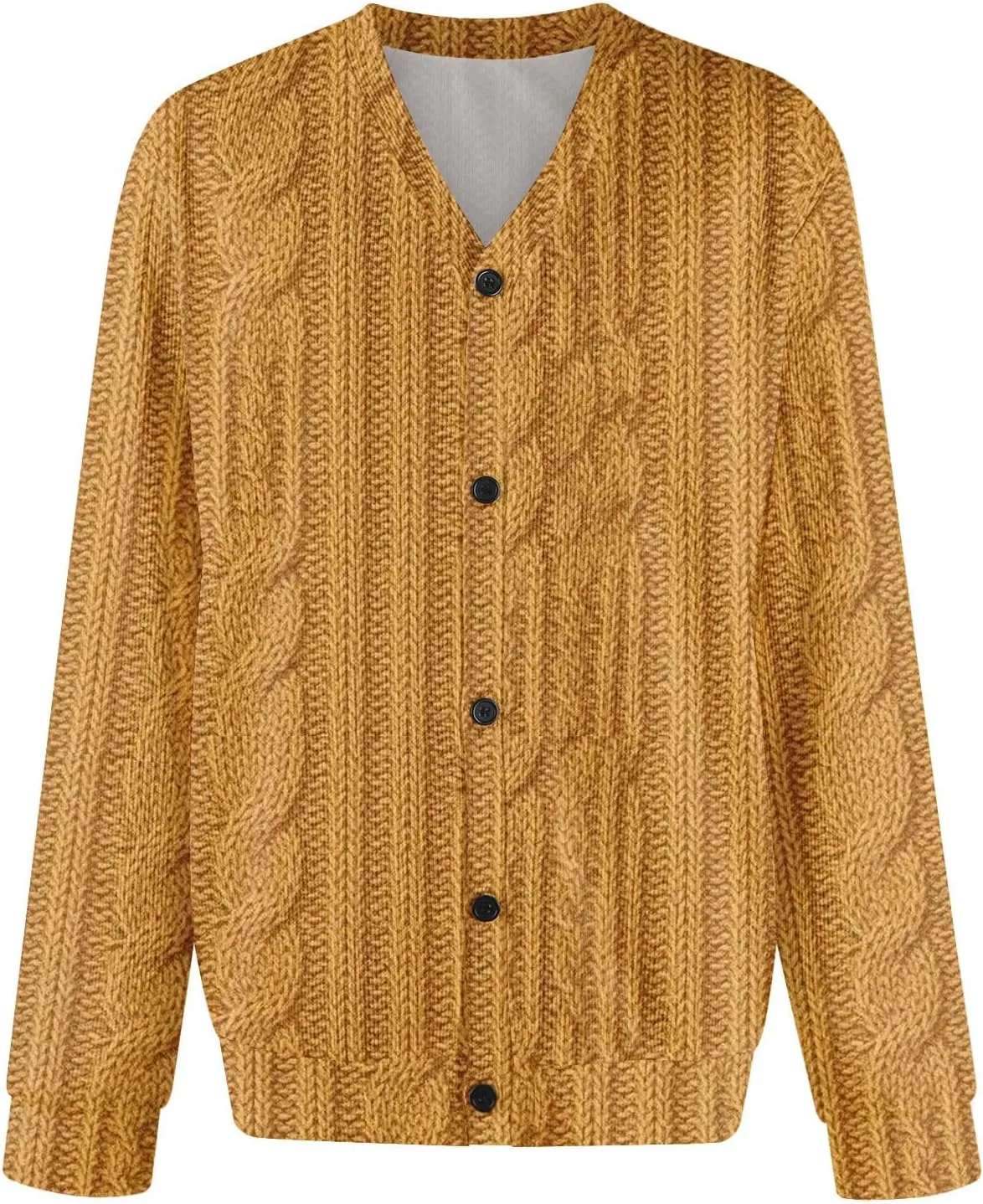 Cardigan Sweater for Men Knitted Long Sleeve Sweaters V Neck Button up Sweaters Classic Tops Casual Pullovers