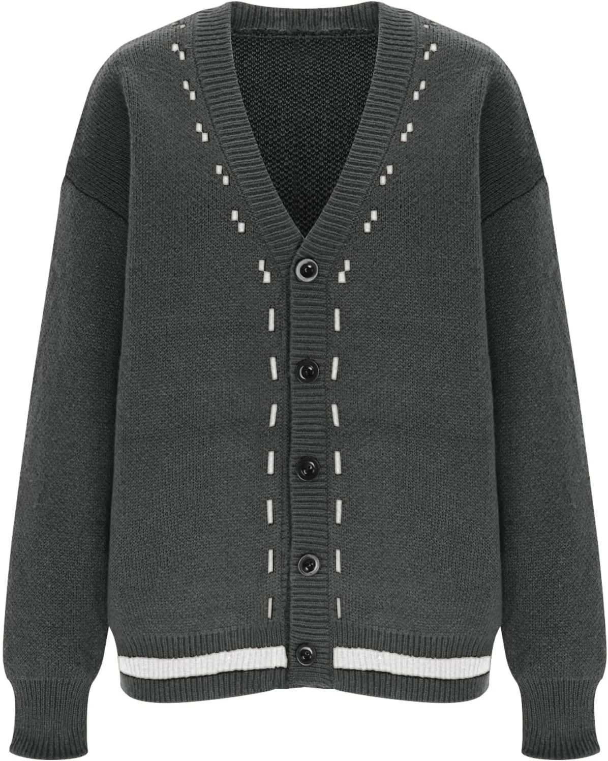 Cardigan Sweaters for Men Button Down Knit Sweater V Neck Ribbed Cardigan Cable Knit Sweater Casual Outwear