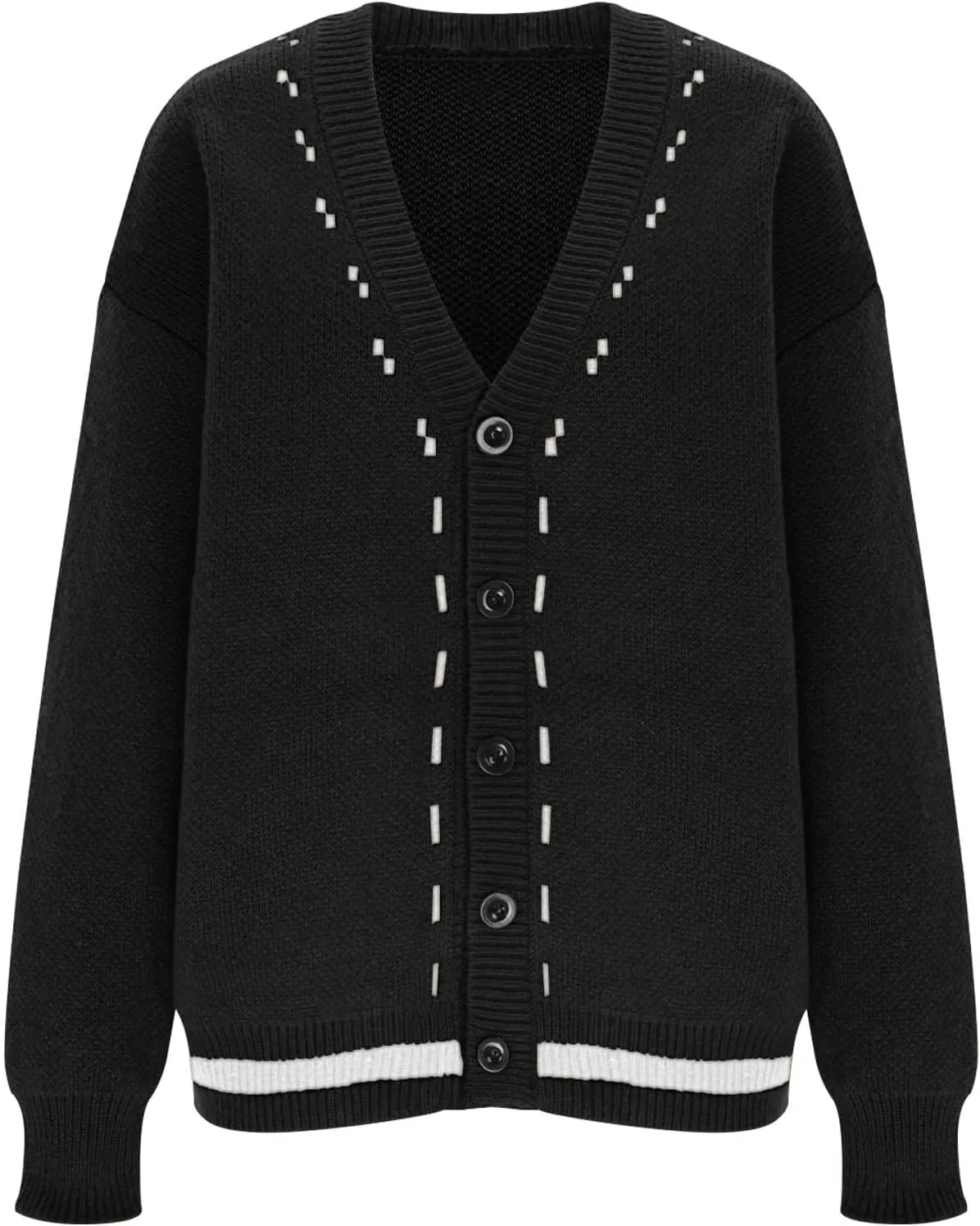 Cardigan Sweaters for Men Button Down Knit Sweater V Neck Ribbed Cardigan Cable Knit Sweater Casual Outwear