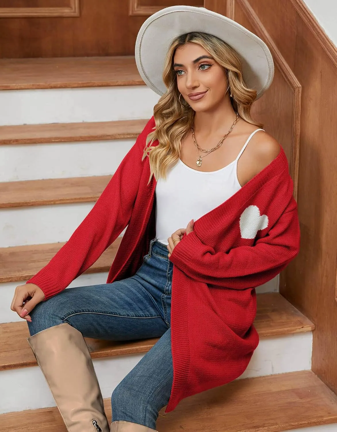 Cardigan Sweaters for Women Cute Loose Open Front Long Sleeve Cardigans Coat Outwear