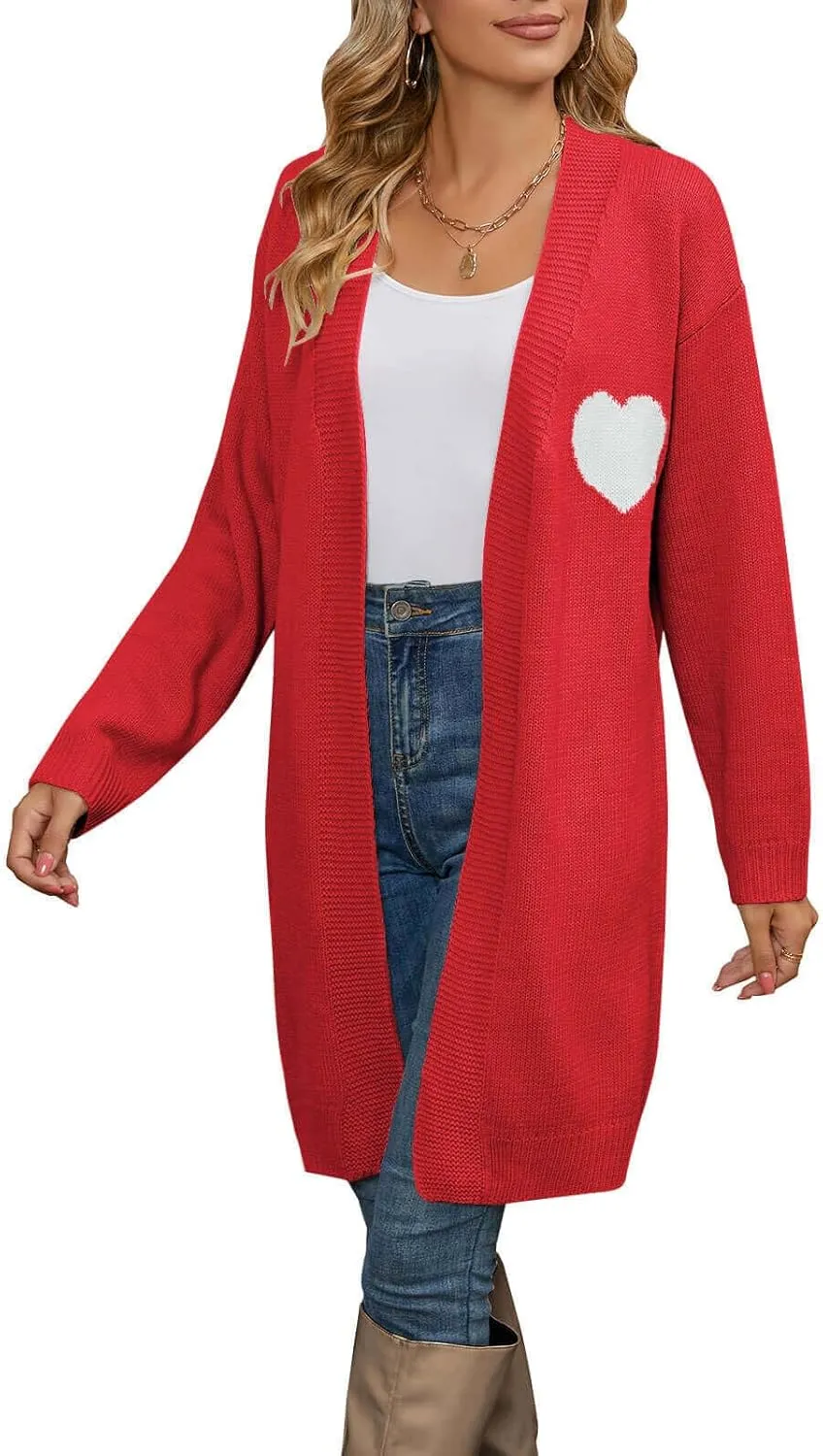 Cardigan Sweaters for Women Cute Loose Open Front Long Sleeve Cardigans Coat Outwear