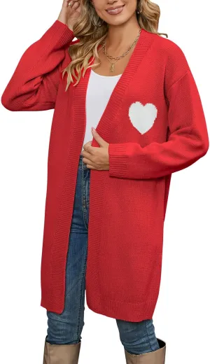 Cardigan Sweaters for Women Cute Loose Open Front Long Sleeve Cardigans Coat Outwear