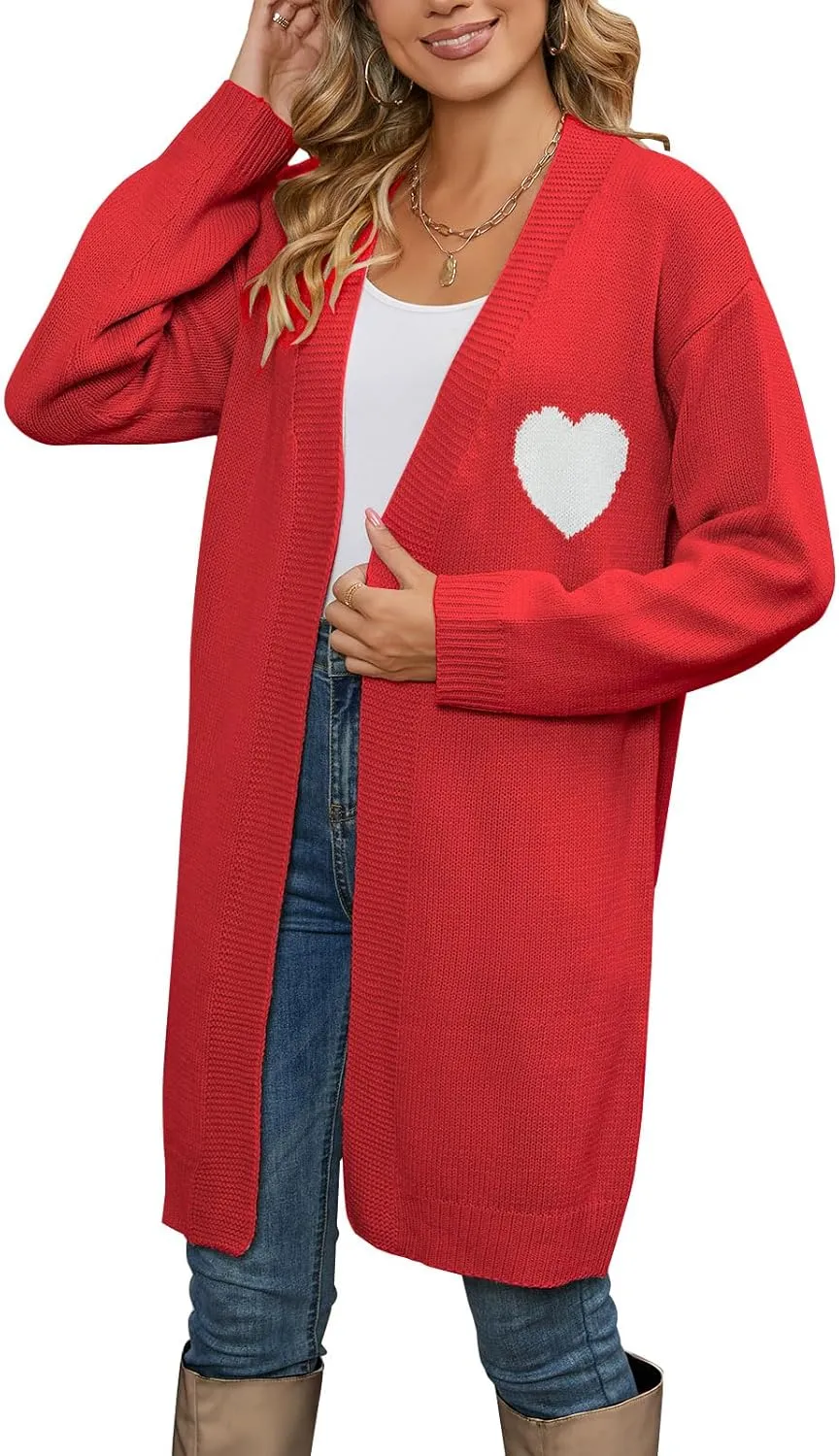 Cardigan Sweaters for Women Cute Loose Open Front Long Sleeve Cardigans Coat Outwear