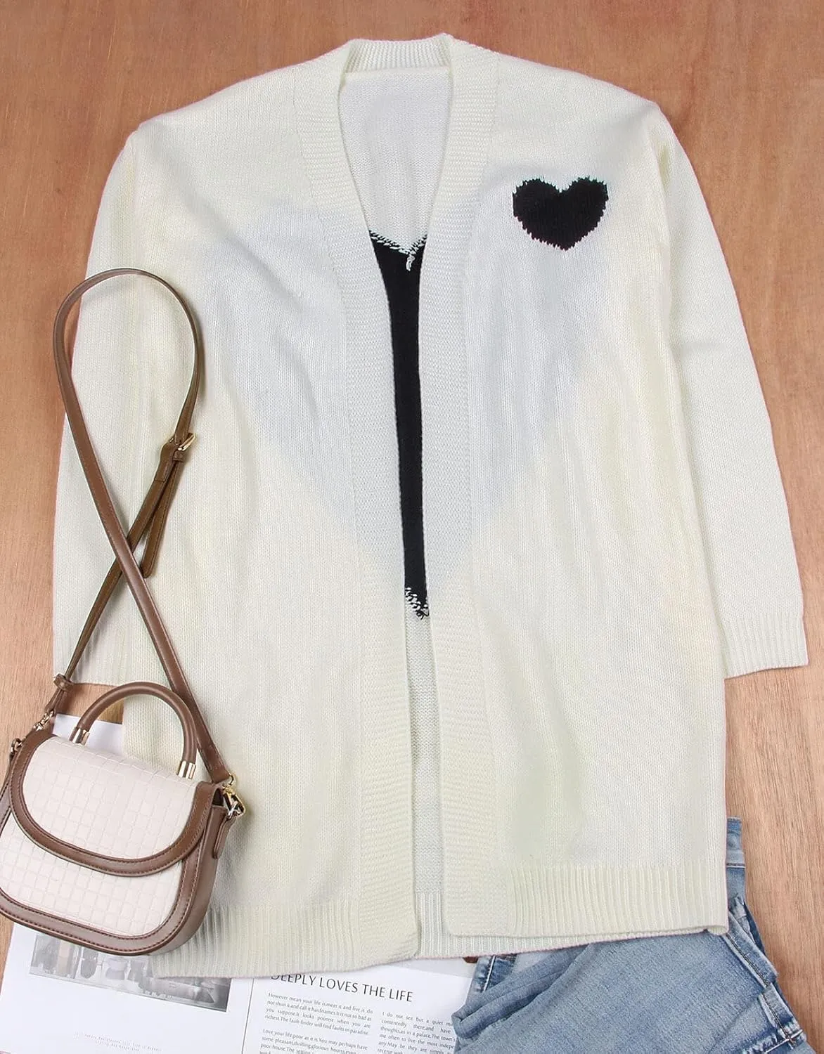 Cardigan Sweaters for Women Cute Loose Open Front Long Sleeve Cardigans Coat Outwear