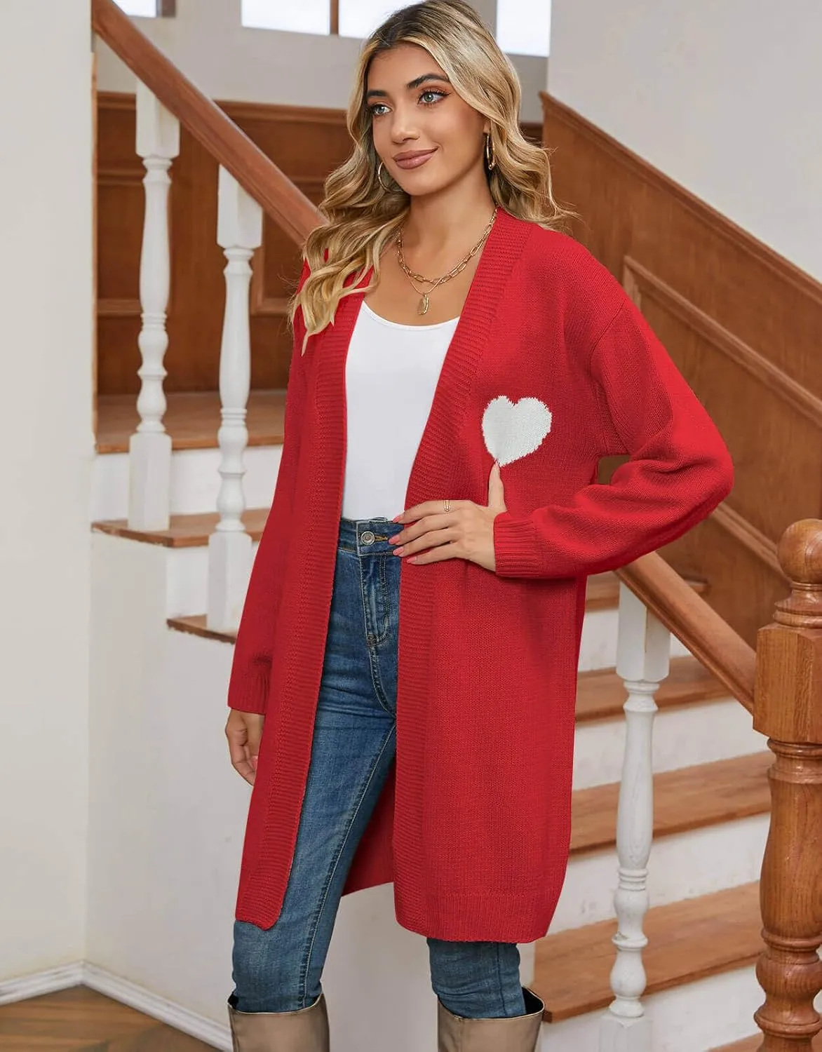 Cardigan Sweaters for Women Cute Loose Open Front Long Sleeve Cardigans Coat Outwear