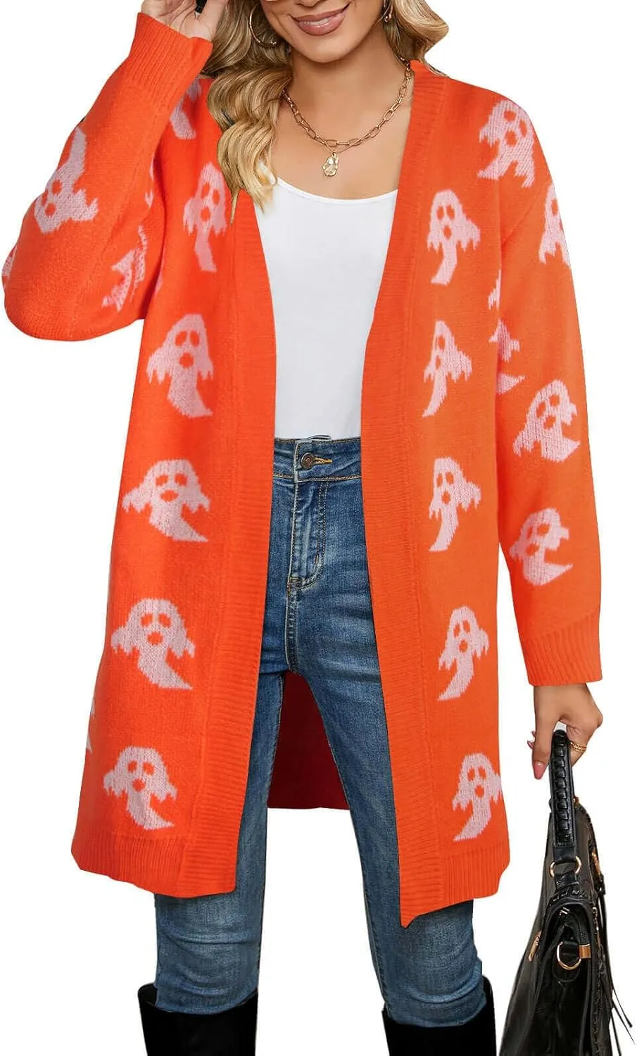 Cardigan Sweaters for Women Cute Loose Open Front Long Sleeve Cardigans Coat Outwear