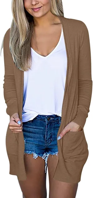 Cardigan Sweaters for Women Trendy Open Front Lightweight Jackets Tops Fall Fashion 2024 Shirts Loose Outwear