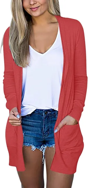 Cardigan Sweaters for Women Trendy Open Front Lightweight Jackets Tops Fall Fashion 2024 Shirts Loose Outwear