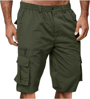 Cargo Shorts for Men Cargo Work Shorts Lightweight Shorts Summer Work Shorts Elastic Waist Shorts Casual Shorts