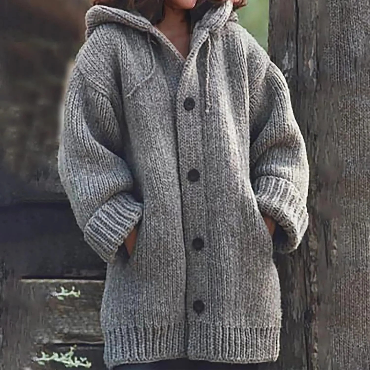 ChicCrate Womens Sweaters Open Front Cardigan Button Down Long Sleeve Shirt Cable Knit Chunky Tops Warm Winter Coats Outwears