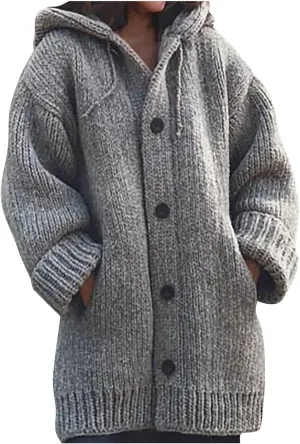 ChicCrate Womens Sweaters Open Front Cardigan Button Down Long Sleeve Shirt Cable Knit Chunky Tops Warm Winter Coats Outwears