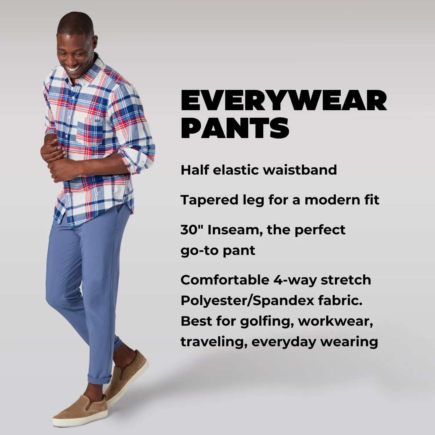 Chubbies Mens Everywear Pants, Chino Pants, Stretchy and Wrinkle Resistant, 30" Inseam