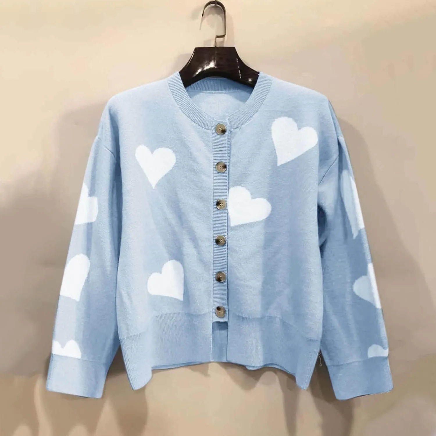 Chunky Knit Sweater Women Heart Graphic Long Sleeve Pullover Tops Crewneck Button Down Plus Size Cardigan Sweaters