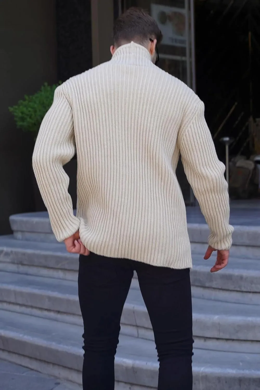 Chunky Knit Sweater,Cable Knit Cardigan Button Down V Neck Ribbed Knitted Cardigans