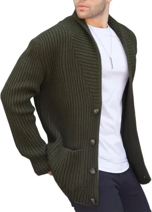 Chunky Knit Sweater,Cable Knit Cardigan Button Down V Neck Ribbed Knitted Cardigans