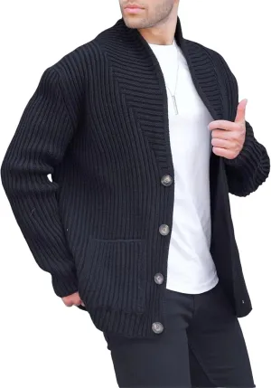 Chunky Knit Sweater,Cable Knit Cardigan Button Down V Neck Ribbed Knitted Cardigans