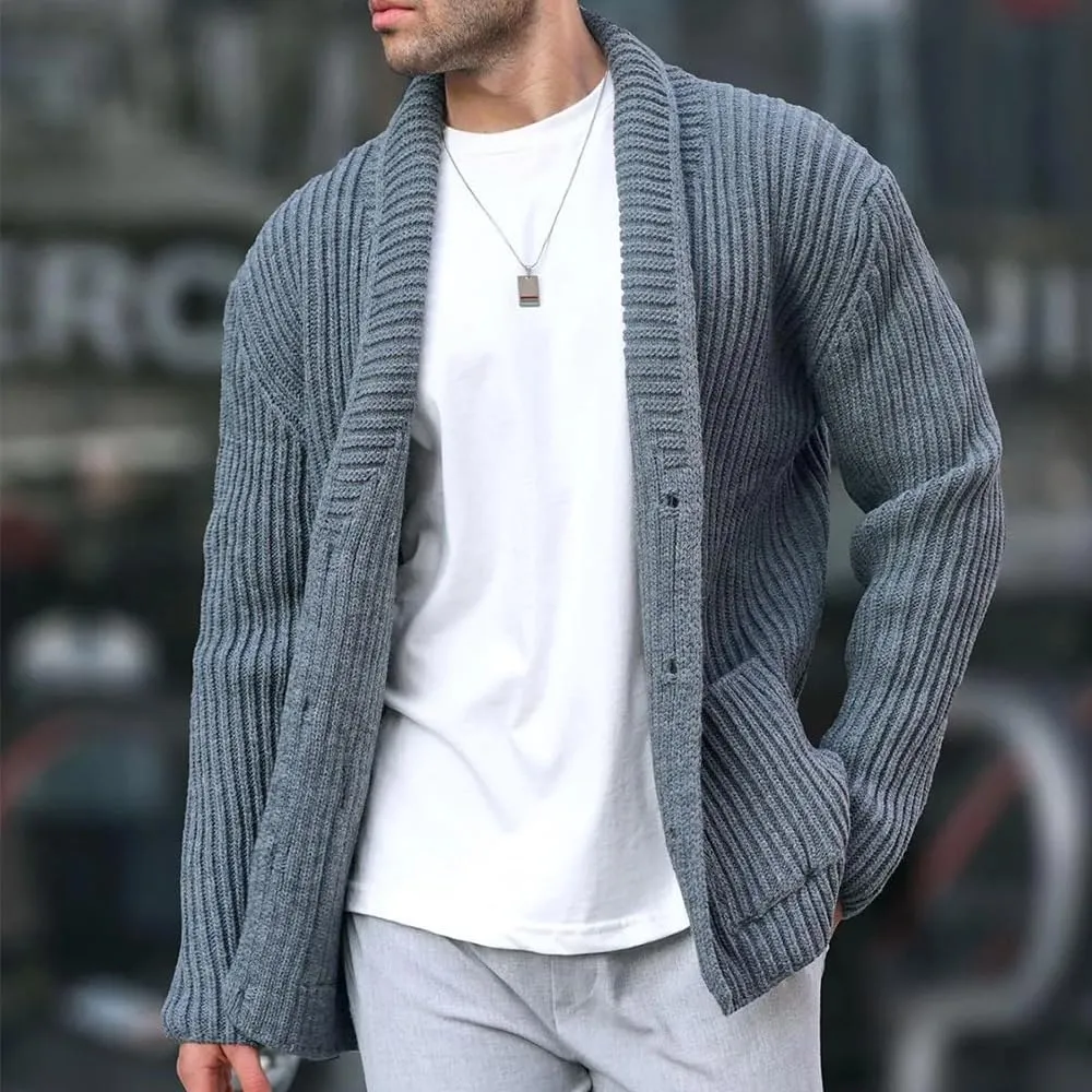 Chunky Knit Sweater,Cable Knit Cardigan Button Down V Neck Ribbed Knitted Cardigans