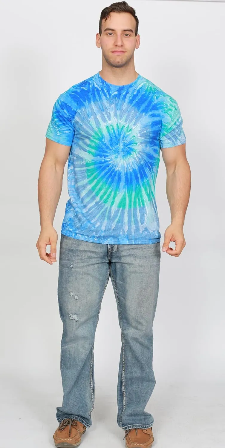 Colortone Tie Dye T-Shirts for Men and Women - Unisex Short Sleeve Tie-Dye T Shirts for Adults