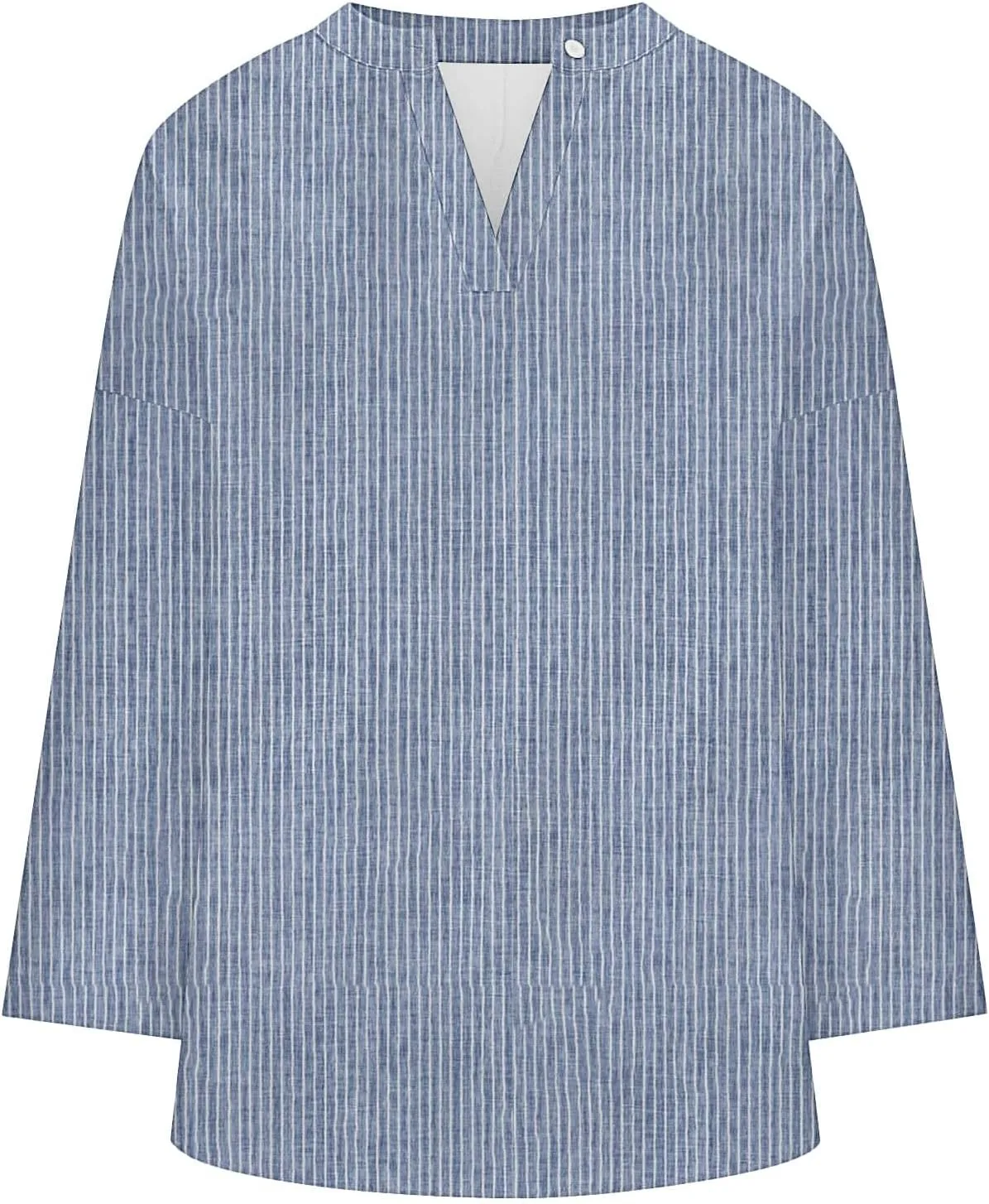 Cotton Linen Henley Tops Women Dressy Long Sleeve Vneck Hide Belly Longline Tshirts Plain Cotton Tunic Tee Shirts