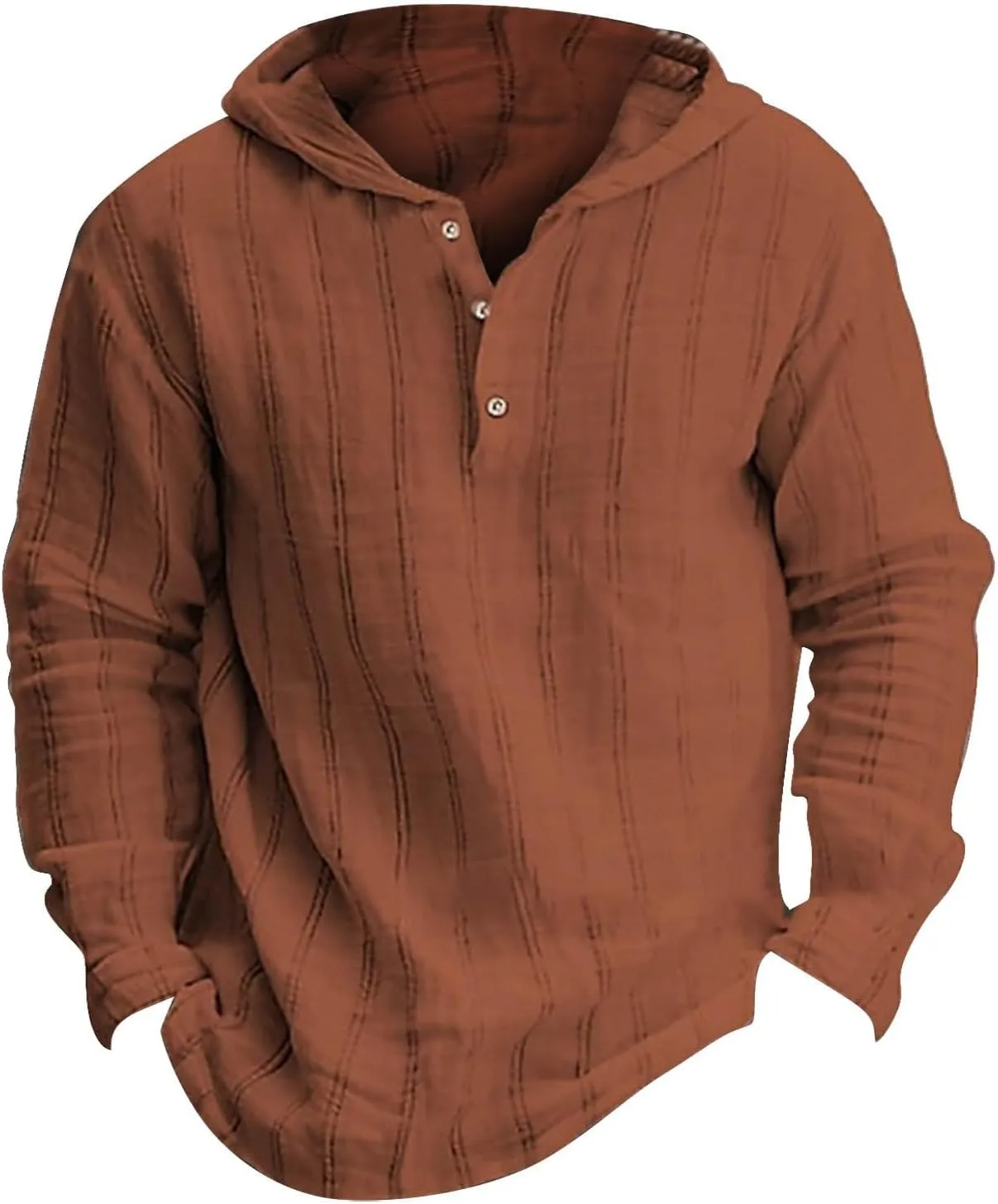 Cotton Linen Hoodies for Men Drawstring Hooded Button Down Beach Hippie Shirts Casual Lightweight Cotton Tee Shirts Tops
