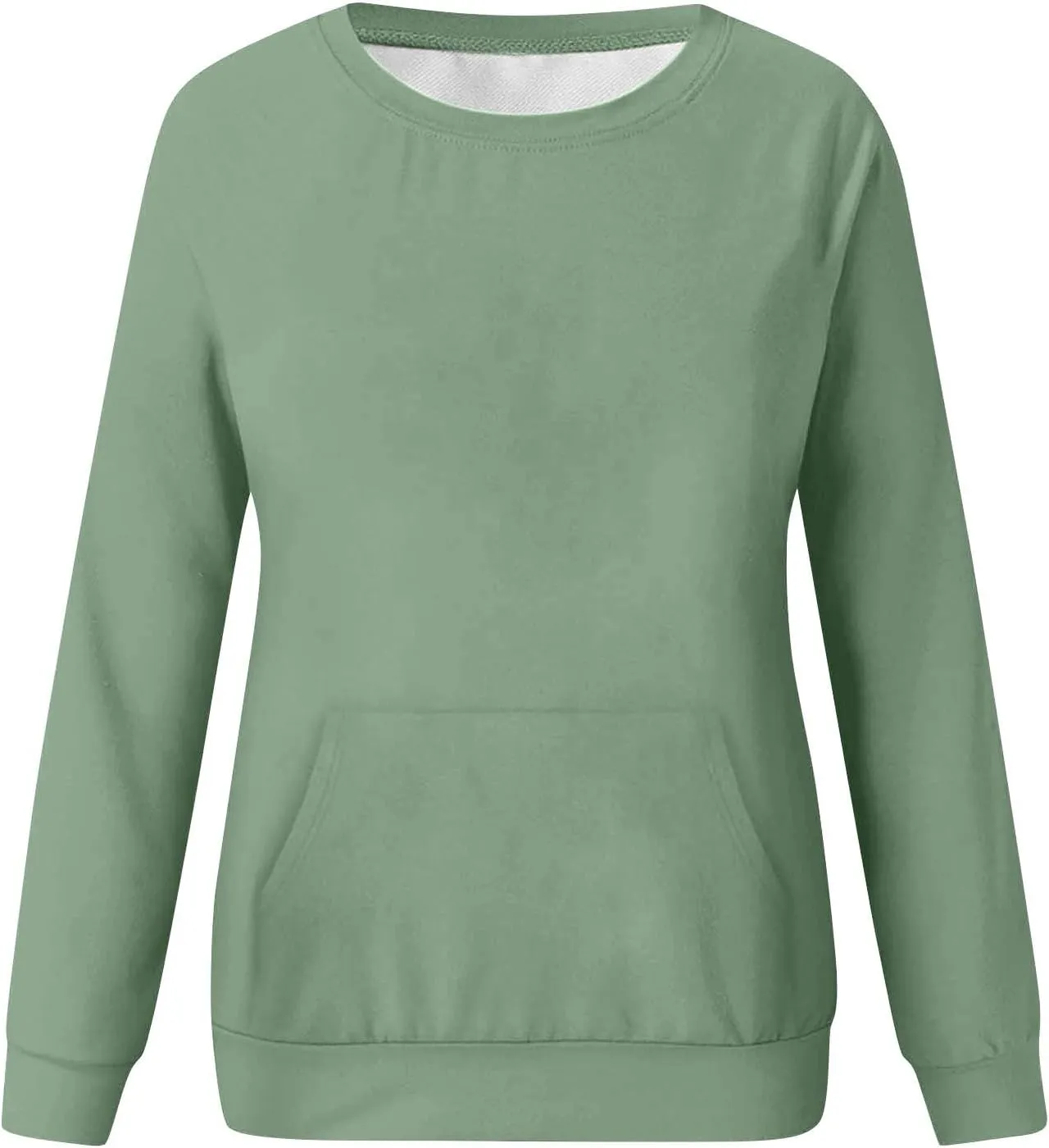 Crewneck Sweatshirts Women Pullover Sweaters Trendy Sweatshirt Long Sleeve Fall Outfits Sweaters with Pockets