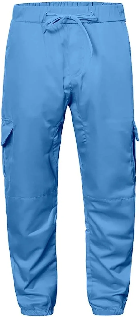 CRNTCEM Mens Slim Fit Jogging Cargo Pants Tapered Leg Casual Work Chino Pants Slim Fit Fitness Gym Bodybuilding Sweatpants