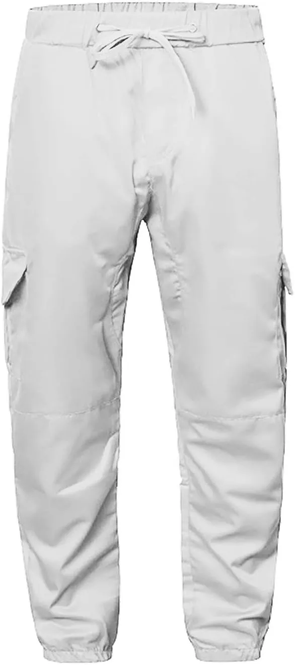 CRNTCEM Mens Slim Fit Jogging Cargo Pants Tapered Leg Casual Work Chino Pants Slim Fit Fitness Gym Bodybuilding Sweatpants