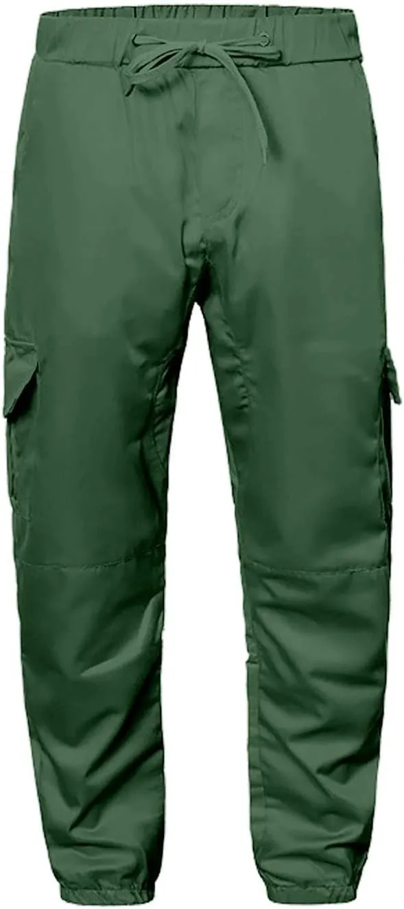 CRNTCEM Mens Slim Fit Jogging Cargo Pants Tapered Leg Casual Work Chino Pants Slim Fit Fitness Gym Bodybuilding Sweatpants