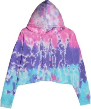 Cropped Fleece Hoodie Plain Blank Ladies X-Small Cotton Candy