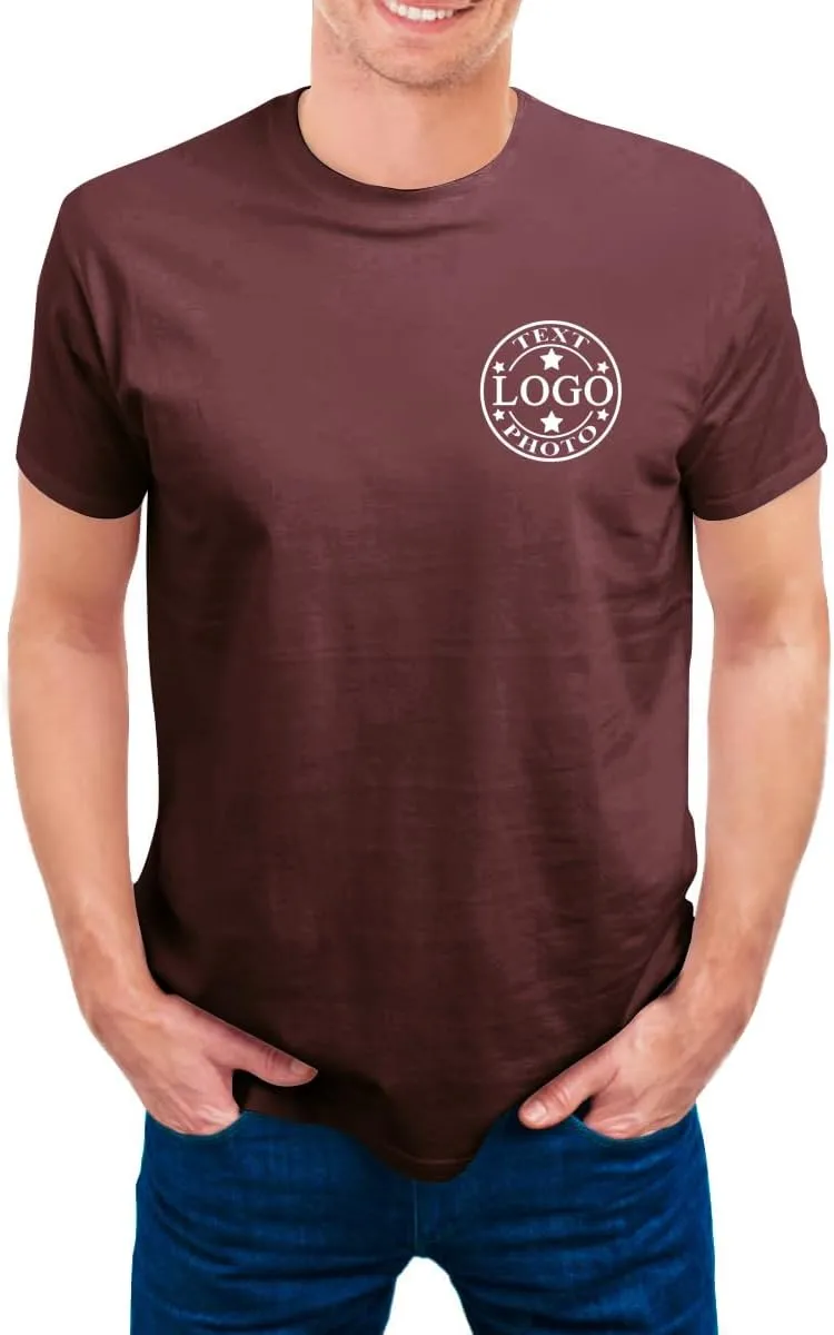 Custom T Shirts for Men Women-Made in USA-Customized T Shirts with Photo Logo Text,Personalized Shirts Front & Back Print