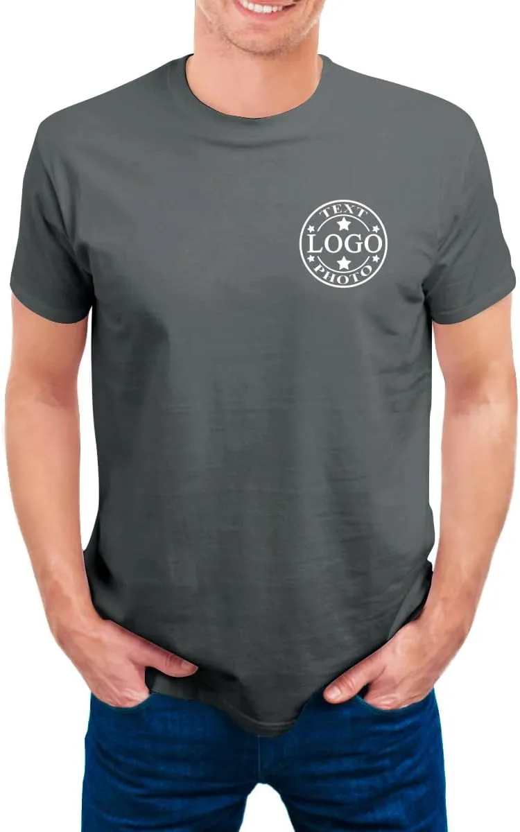 Custom T Shirts for Men Women-Made in USA-Customized T Shirts with Photo Logo Text,Personalized Shirts Front & Back Print