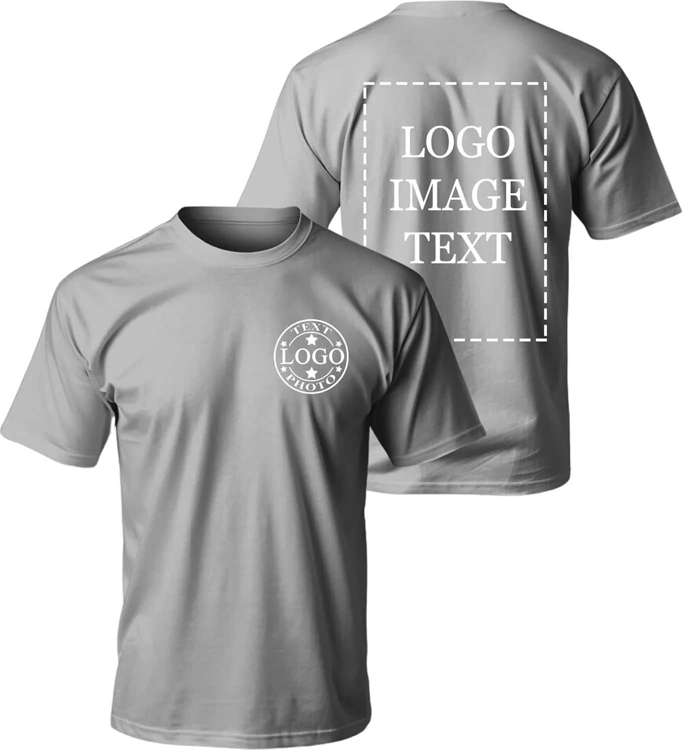 Custom T Shirts for Men Women-Made in USA-Customized T Shirts with Photo Logo Text,Personalized Shirts Front & Back Print