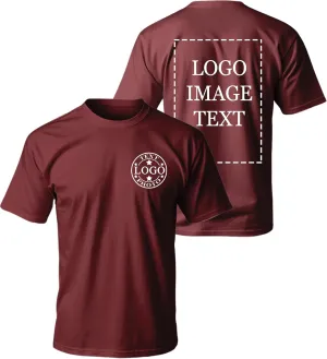 Custom T Shirts for Men Women-Made in USA-Customized T Shirts with Photo Logo Text,Personalized Shirts Front & Back Print