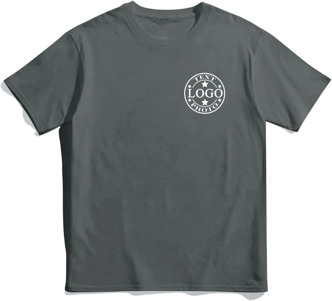 Custom T Shirts for Men Women-Made in USA-Customized T Shirts with Photo Logo Text,Personalized Shirts Front & Back Print