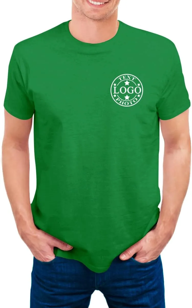 Custom T Shirts for Men Women-Made in USA-Customized T Shirts with Photo Logo Text,Personalized Shirts Front & Back Print