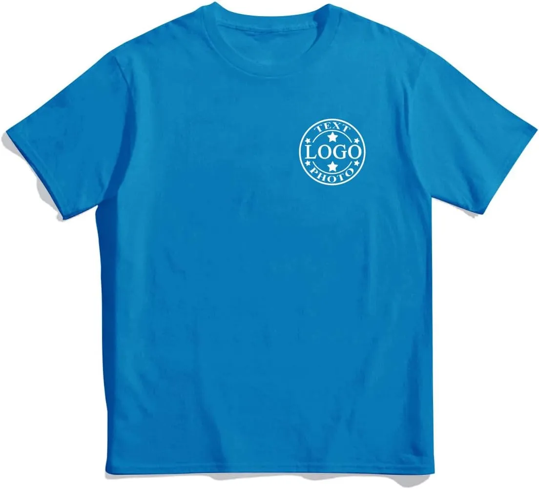 Custom T Shirts for Men Women-Made in USA-Customized T Shirts with Photo Logo Text,Personalized Shirts Front & Back Print