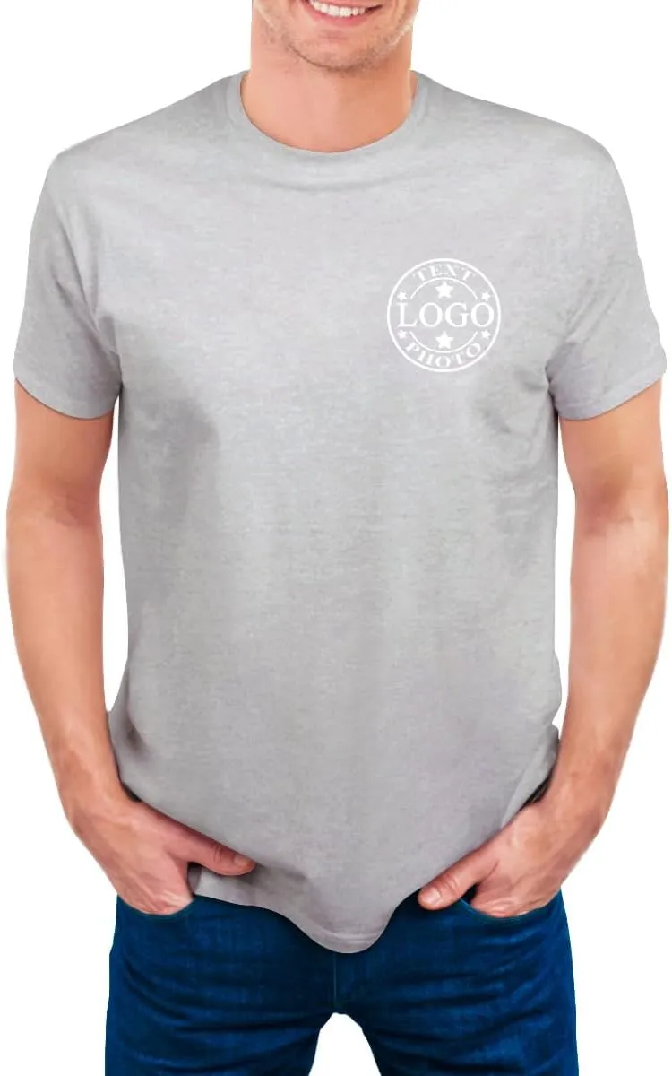 Custom T Shirts for Men Women-Made in USA-Customized T Shirts with Photo Logo Text,Personalized Shirts Front & Back Print